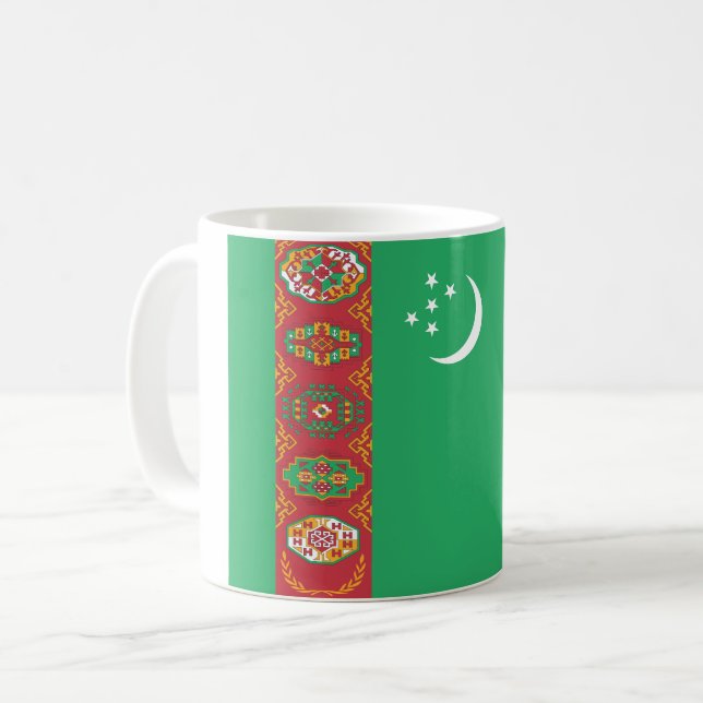 Taza De Café Bandera de Turkmenistán (Anverso izquierdo)