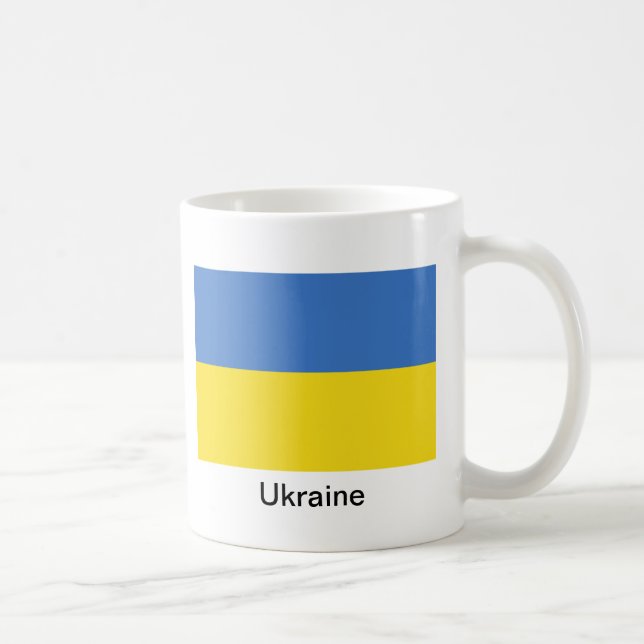 Taza De Café Bandera de Ucrania (Derecha)