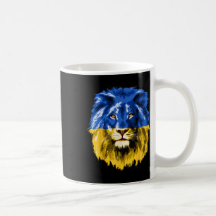 Taza De Café Bandera de Ucrania Cara de León Ucraniano Nación U