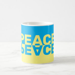 Taza De Café Bandera de Ucrania con cartas de paz