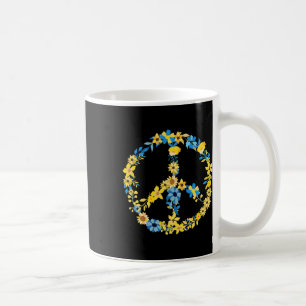 Taza De Café Bandera de Ucrania Flor Paz Patrimonio