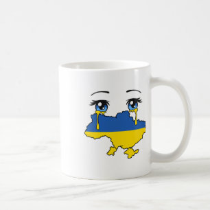 Taza De Café Bandera de Ucrania llorando lágrimas por Ucrania 1