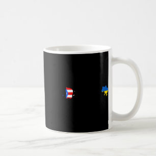 Taza De Café Bandera de Ucrania y Puerto Rico - Ucrania Puertor