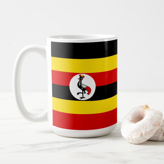 Taza De Café Bandera de Uganda (Con donut)