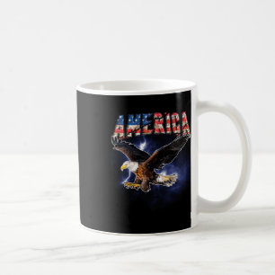 Taza De Café Bandera De Usa América Fuente Águila Flashes Para