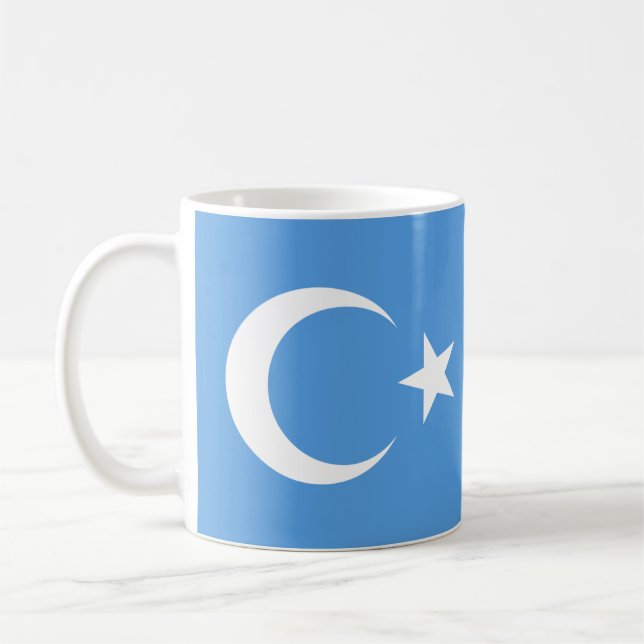 Taza De Café Bandera de Uyghur/ Turkestán Oriental (Izquierda)
