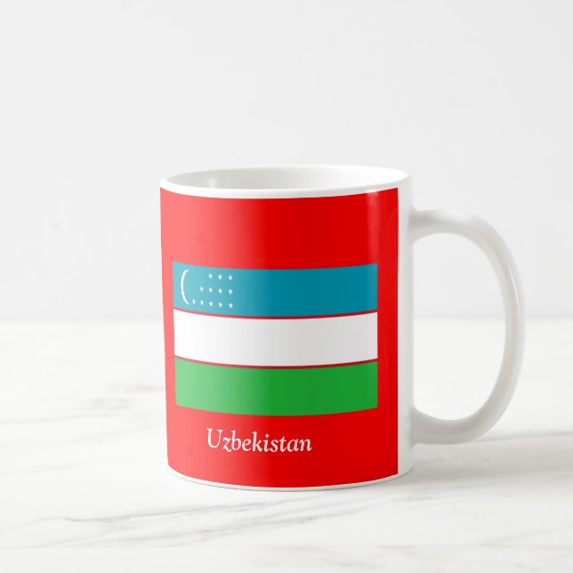 Taza De Café Bandera de Uzbekistán (Derecha)