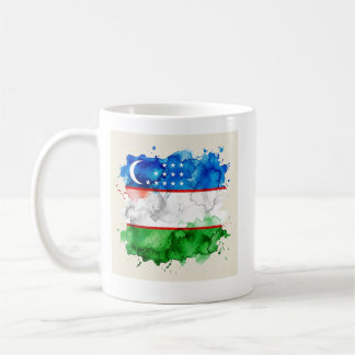Taza De Café Bandera de Uzbekistán | Emblema oficial uzbeko y P