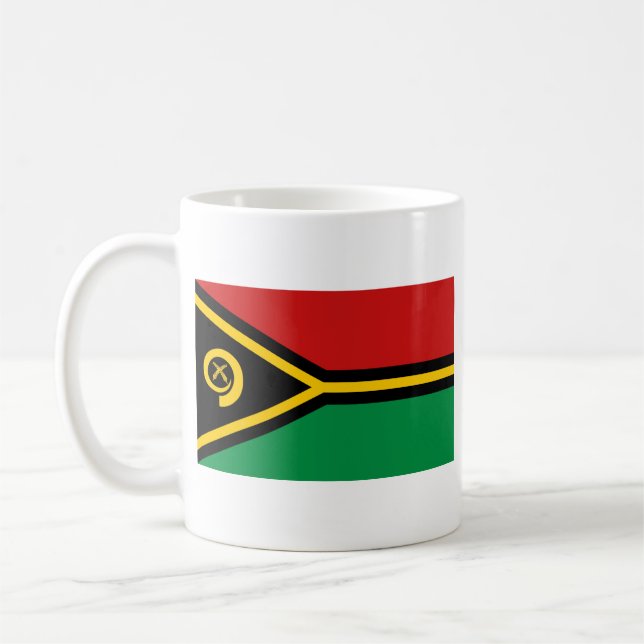 Taza De Café Bandera de Vanuatu ~ Map Mug (Izquierda)