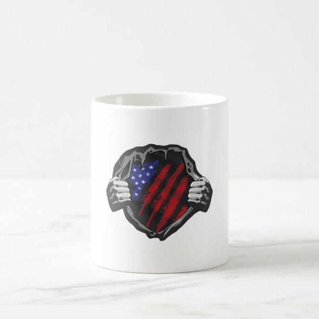 Taza De Café Bandera de vestir de superhéroes de Estados Unidos (Centro)