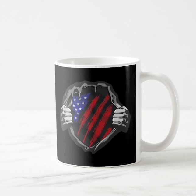 Taza De Café Bandera de vestir de superhéroes de Estados Unidos (Derecha)