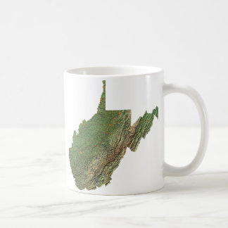 Taza De Café Bandera de Virginia Occidental + Mapa Mug