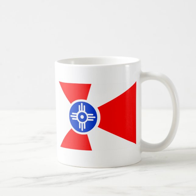 Taza De Café Bandera de Wichita Kansas (Derecha)