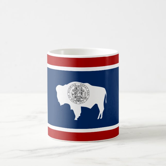 Taza De Café Bandera de Wyoming (Centro)