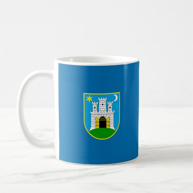 Taza De Café Bandera de Zagreb, croata café Mug (Izquierda)