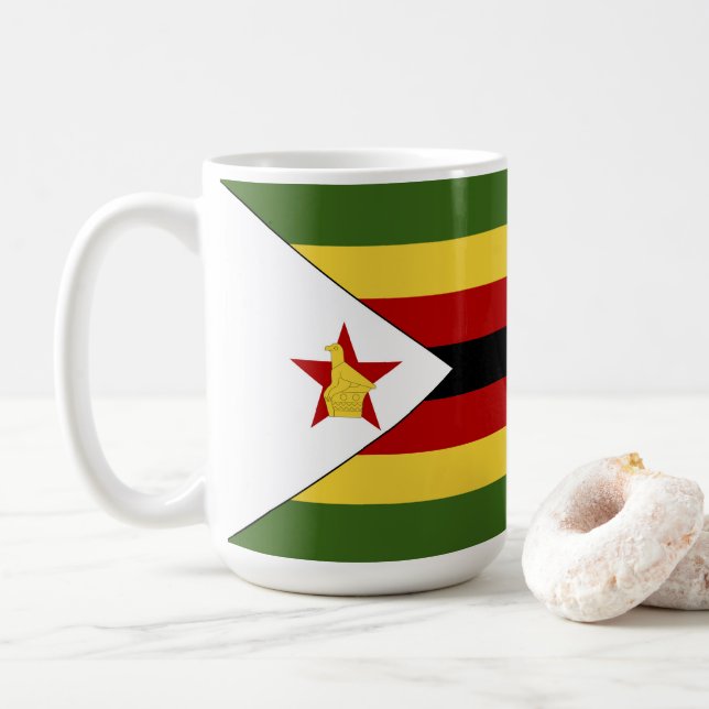 Taza De Café Bandera de Zimbabue (Con donut)