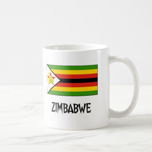 Taza De Café Bandera de Zimbabwe (Derecha)
