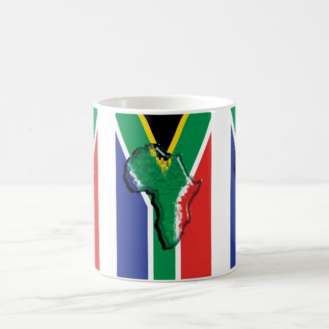 Taza De Café Bandera del africano de Suráfrica RSA (Centro)