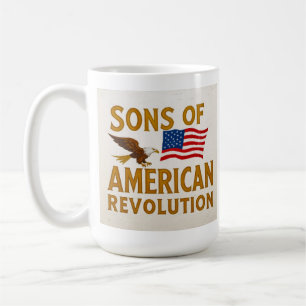 Taza De Café Bandera del águila de los hijos vintage de la revo