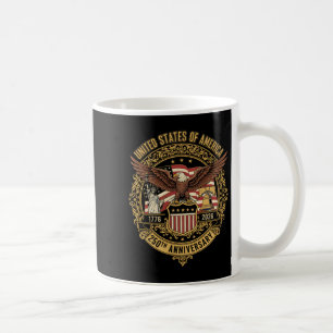 Taza De Café Bandera del águila del aniversario 250 de América