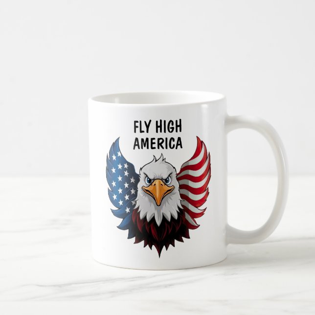 Taza De Café Bandera del águila estadounidense (Derecha)