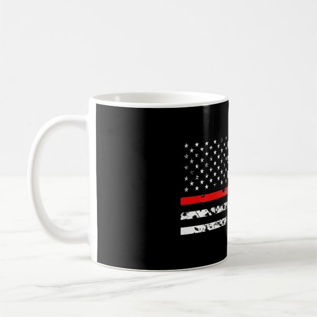 Taza De Café Bandera del bombero y cruz de Florian (Izquierda)