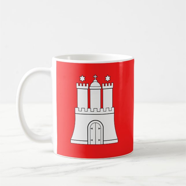Taza De Café Bandera del café de Hamburgo Mug (Izquierda)