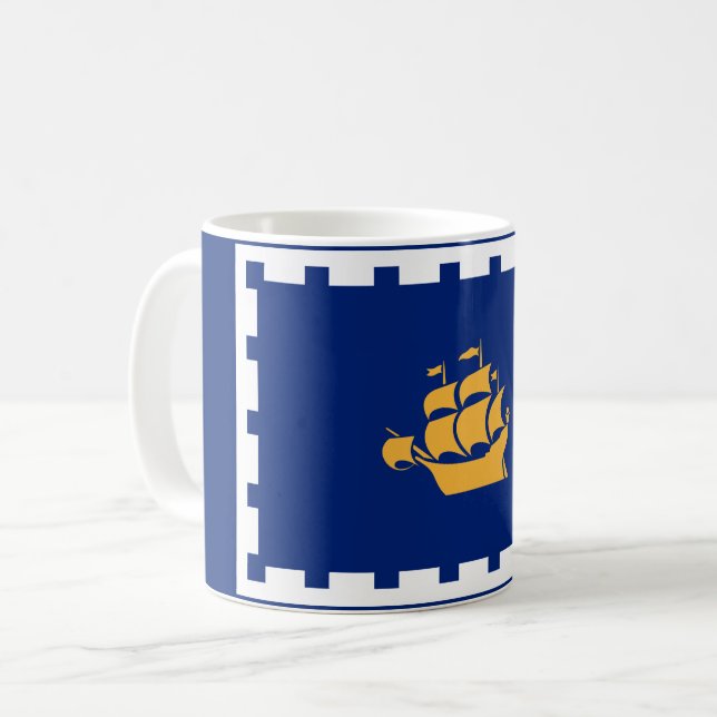 Taza De Café Bandera del café de la ciudad de Quebec (Anverso izquierdo)