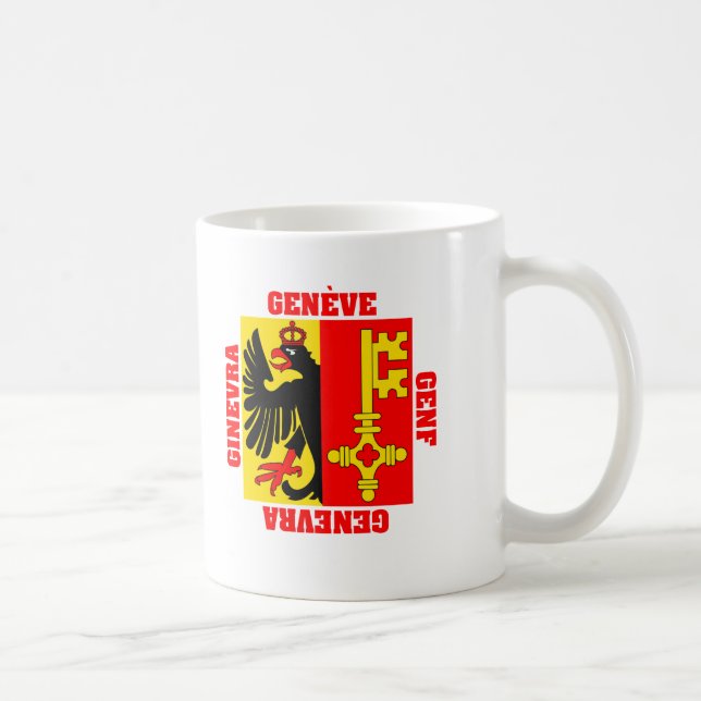 Taza De Café Bandera del cantón de Ginebra Suiza (Derecha)