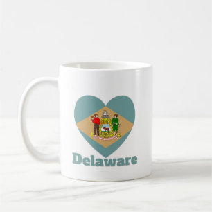Taza De Café Bandera del corazón de Delaware