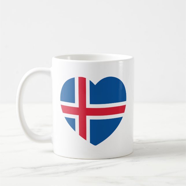 Taza De Café Bandera del Corazón de Islandia (Izquierda)