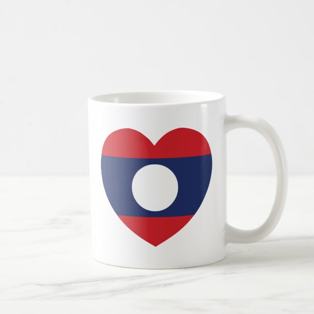 Taza De Café Bandera del Corazón de Laotia (Derecha)