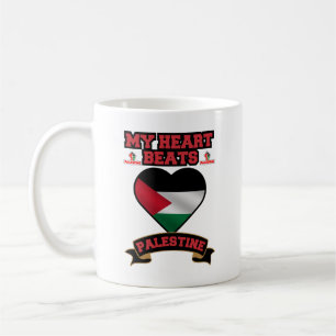 Taza De Café Bandera del corazón de Palestina Apoya el Orgullo 
