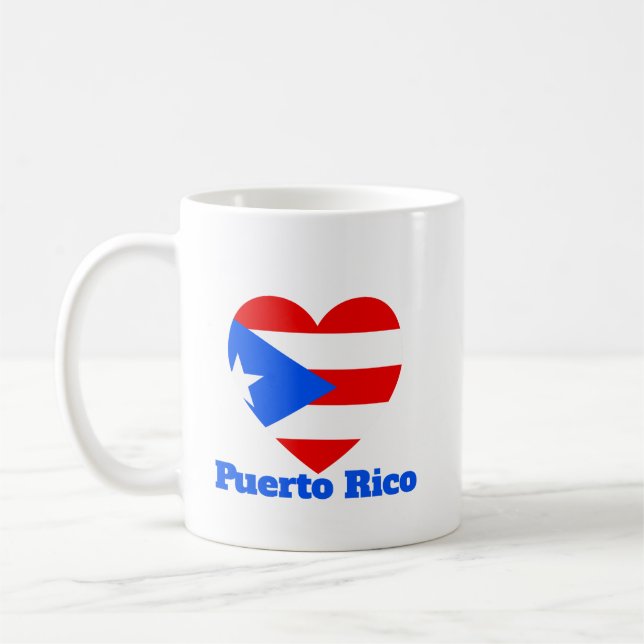Taza De Café Bandera del Corazón de Puerto Rico (Izquierda)