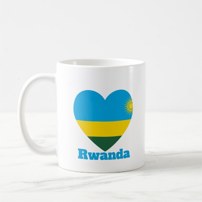 Taza De Café Bandera del Corazón de Ruanda (Izquierda)