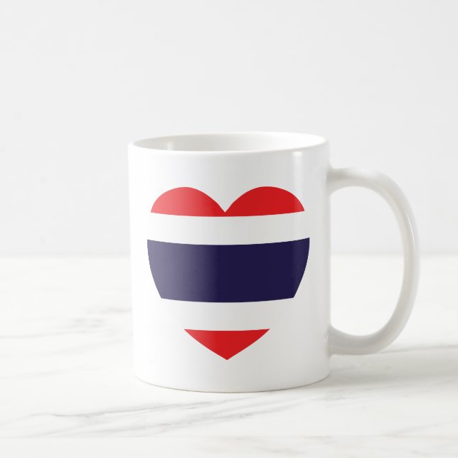 Taza De Café Bandera del Corazón de Tailandia (Derecha)