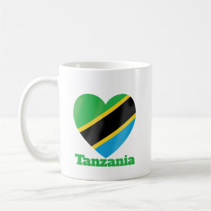 Taza De Café Bandera del Corazón de Tanzania