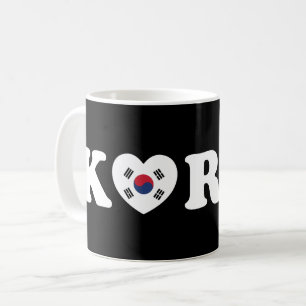 Taza De Café Bandera del corazón del amor de Corea