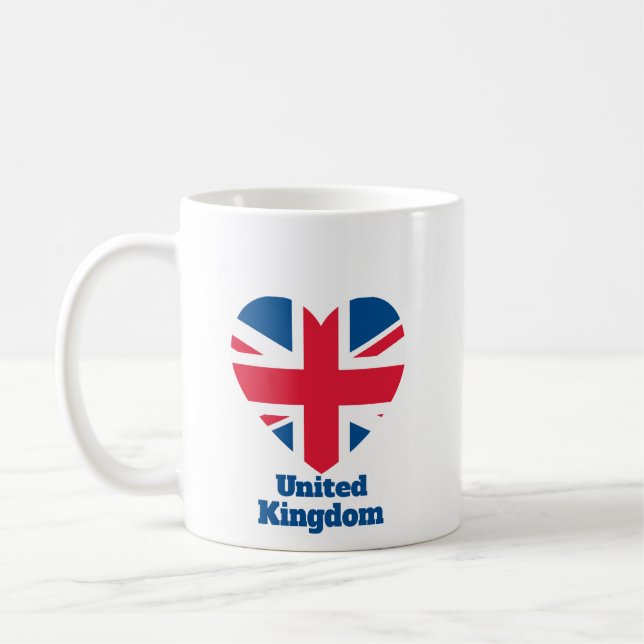Taza De Café Bandera del Corazón del Reino Unido (Izquierda)