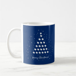 Taza De Café Bandera del Estado Azul Elegante Árbol de Navidad 