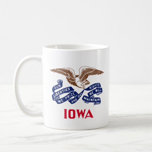 Taza De Café Bandera del estado de Iowa (Izquierda)
