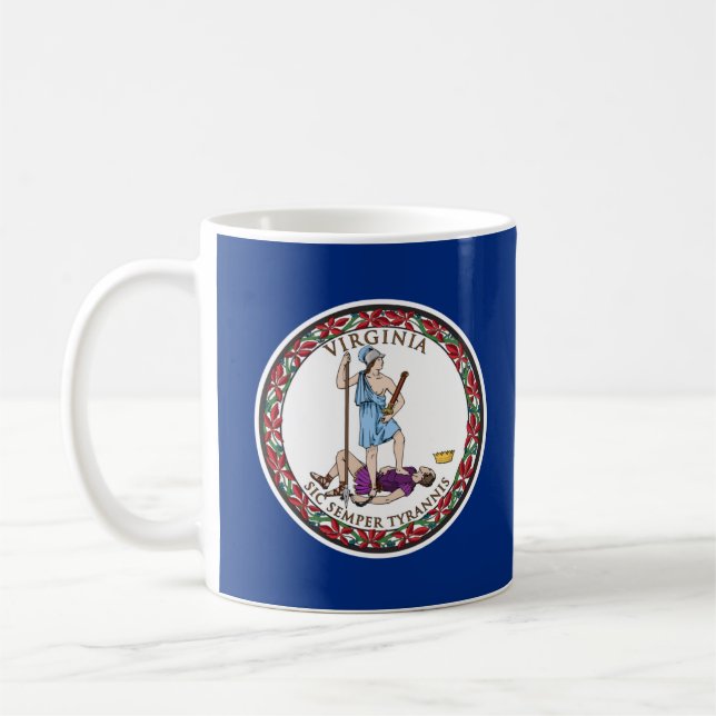 Taza De Café Bandera del Estado de Virginia (Izquierda)