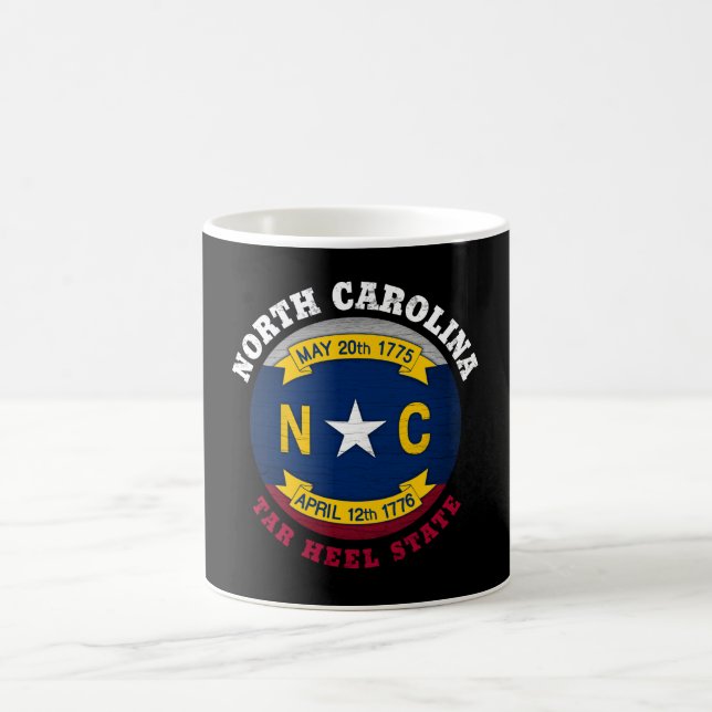 TAZA DE CAFÉ BANDERA DEL ESTADO DEL HEEL DE CAROLINA DEL NORTE (Centro)