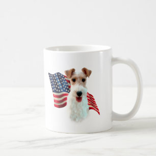 Taza De Café Bandera del fox terrier del alambre