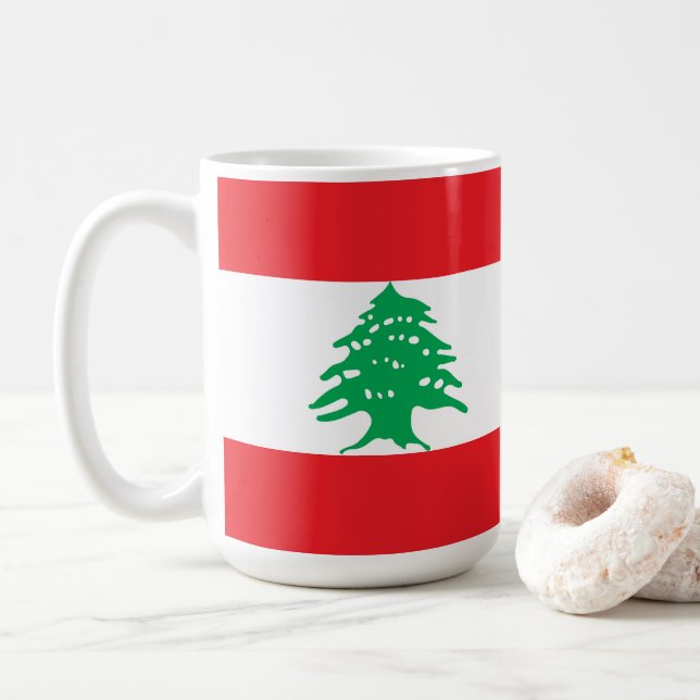 Taza De Café Bandera del Líbano (Con donut)