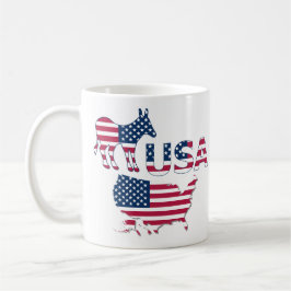 Taza De Café Bandera del mapa de EE.UU. Fiesta democrático Donk