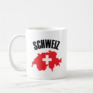 Taza De Café Bandera del mapa de Suiza de Schweiz