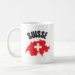 Taza De Café Bandera del mapa de Suiza de Suisse