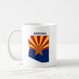 Taza De Café Bandera del mapa del estado de Arizona personaliza