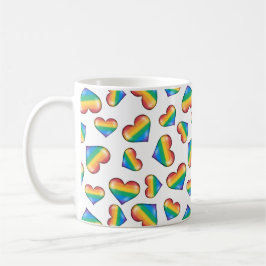 Taza De Café Bandera del Orgullo Arcoiris Corazón café Mug
